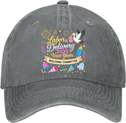 Labor and Delivery 2026 New Year Welcome Committee Hat for Women Trendy Washed in Saudi Arabia
