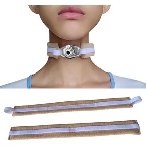 حزام حامل أنبوب القصبة الهوائية، قطعتان من حامل أنبوب القصبة الهوائية قابل للتعديل، أربطة ثقب القصبة الهوائية الناعمة القابلة لإعادة الاستخدام (كاكي) in Kuwait