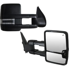 Towing Mirrors Compatible with 2003-2007 Chevy Silverado GMC Sierra 1500 2500 HD 3500 Suburban Yukon Tahoe Power Heated Side View Mirrors with Turn Signal Lights Puddle Lights (Chrome) in Saudi Arabia