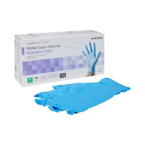 McKesson Confiderm 4.5C Nitrile Exam Gloves - Powder-Free, Latex-Free, Ambidextrous, Textured Fingertips, Chemo Tested, Non-Sterile - Light Blue, Size Medium, 100 Count, 10 Boxes, 1000 Total in Saudi Arabia