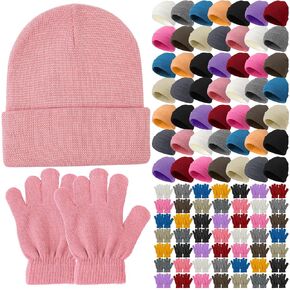 Toulite 100 Pcs Kids Winter Hats and Gloves Sets Bulk Beanie Gloves for Children School Donation Wholesale(Light Camouflage) in Kuwait