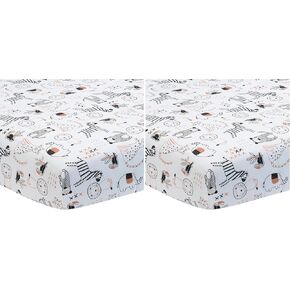 Lambs & Ivy Patchwork Jungle Cotton Fitted Crib Sheet, Multicolor, (718006B) in Kuwait