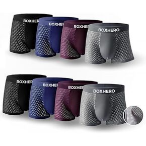Boxhero [2025 Upgrade Bamboo Boxer Briefs- Breathable Mens Underwear, Built-in with 3D Pouch Comfortable Underwear for Men in Kuwait