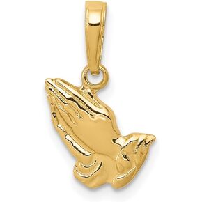 10K Yellow Gold Praying Hands Pendant (L- 17 mm, W- 10 mm) in Saudi Arabia