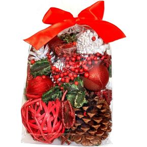 Pine Cone Christmas Winter Potpourri Bag with Red Berries and Glitter Ornaments Pine Scented Holiday Bowl Filler Long Lasting Home Fragrance Decorative Vase and Table Centerpiece Xmas Decoration in Saudi Arabia
