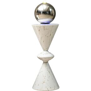 شلال نافورة داخلي، تصميم هبوط شلال كروي معدني مقاس 38.98 بوصة، نافورة داخلية مع ضباب إضاءة LED، غرفة المعيشة وديكور نافورة المناظر الطبيعية للمكتب in Kuwait