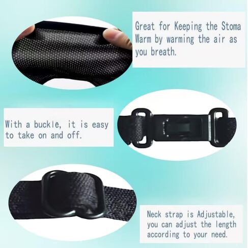 غطاء فغر القصبة الهوائية للرقبة، غطاء واقي للرقبة قابل للتعديل وغطاء مقاوم للغبار، قابل للتعديل للتنفس للرجال والنساء للجنسين، استخدم قطعتين من اللوازم (طبقة واحدة) in Kuwait