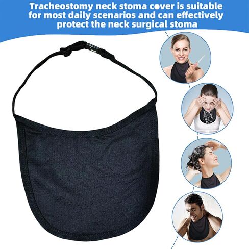غطاء فغر القصبة الهوائية للرقبة، غطاء واقي للرقبة قابل للتعديل وغطاء مقاوم للغبار، قابل للتعديل للتنفس للرجال والنساء للجنسين، استخدم قطعتين من اللوازم (طبقة واحدة) in Kuwait