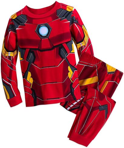 طقم بيجامة زي الرجل الحديدي من Marvel PJ Pals للأولاد، أحمر، 10 in Kuwait