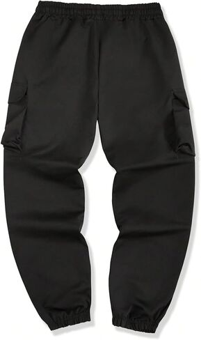 OYOANGLE Men's Graphic Print Jogger Cargo Pants Drawstring Elastic Waist Pockets Casual Trousers Streetwear in Saudi Arabia