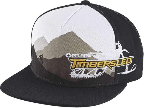 Polaris Timbersled Mountainscape Adjustable Snapback Hat, Black/White, Baseball caps, 2869613,Black in Saudi Arabia