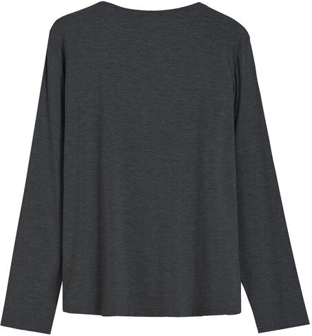 Latuza Women's Bamboo Viscose Pajama Top Long Sleeve Button Up Sleep Shirt in Saudi Arabia