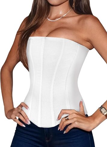 LovelyWholesale Strapless Corset Top for Women Sexy Mesh Bustier Tops Party Club in Saudi Arabia