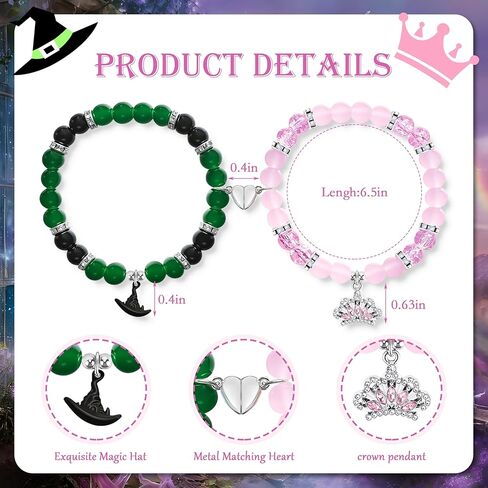 Friendship Bracelet for Women Magic Wand&Witch Hat Beaded Stretch Bracelet Witch Gifts Fans Party Dress Costume Accessories in Saudi Arabia