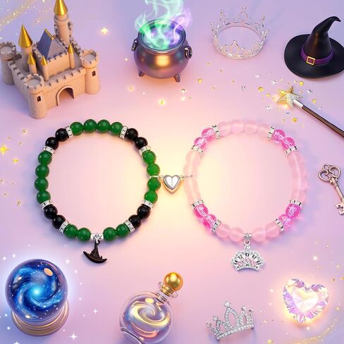 Friendship Bracelet for Women Magic Wand&Witch Hat Beaded Stretch Bracelet Witch Gifts Fans Party Dress Costume Accessories in Saudi Arabia