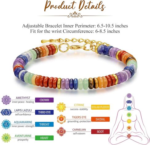 Yavannah Crystals and Healing Stones Beaded Bracelets Stress Relief Spiritual Gifts for Women in Saudi Arabia