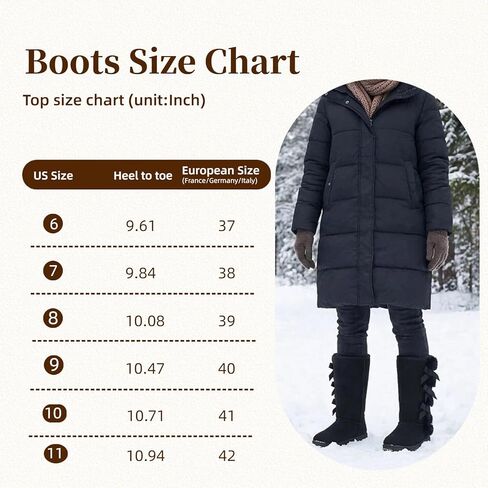 Iarus Womens Winter Snow Boots Warm Fuzzy Mid Calf Tall Boots | Suede Comfortable Ladies Booties Fur Lined Classic Bow Tie Outdoors in Saudi Arabia