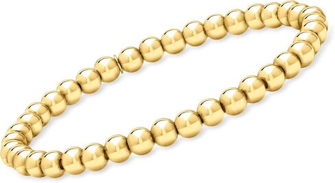 Pure Collection by Ross-Simons Italian 5mm 18kt Gold Vermeil Bead Stretch Bracelet in Saudi Arabia