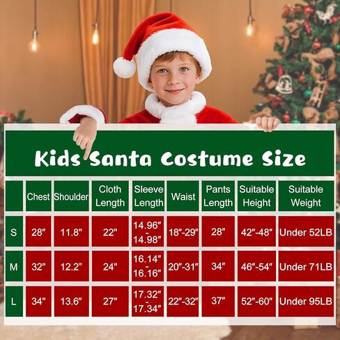 SOMOYA Boys Santa Costume for Kids Child Santa Suit Set Velvet Santa Claus Costume Christmas Santa Suit for Kids 6pcs Set in Saudi Arabia