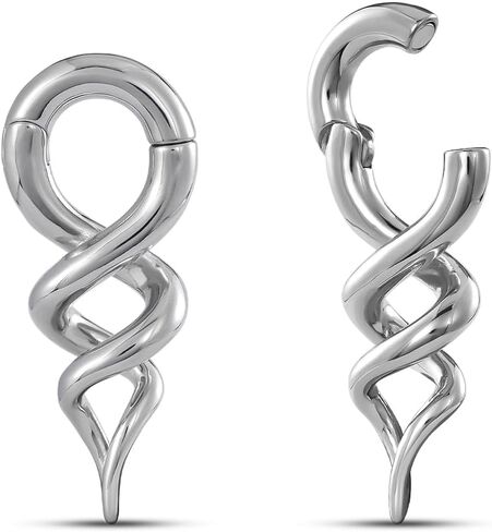 ERKUOO 1 Pair 2G Spiral Ear Hanger Weights for Stretched Ears Heavy Dangle Plug Gauges Women Men Gothic Minimalist 6mm Drop Ear Stretching Jewelry in Saudi Arabia