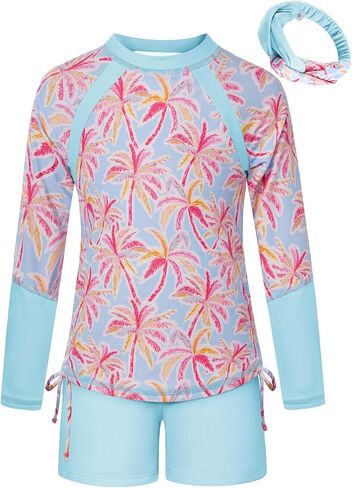 GRACE KARIN طقم ملابس سباحة للفتيات بأكمام طويلة من Rashguard مكون من قطعتين لباس السباحة 6-12 سنة in Kuwait