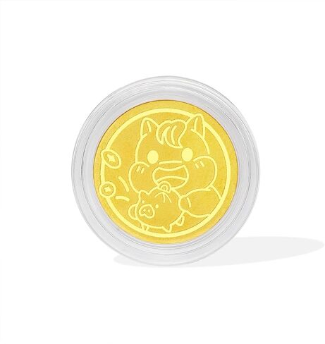 999 24K Solid Gold Gift Real Gold Coin Charm Ingot Pendant Cute Horse Pattern Fine Jewelry for Women Men Son Daughter in Saudi Arabia