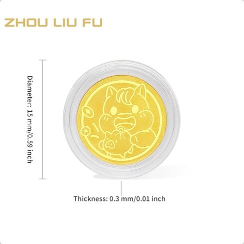 999 24K Solid Gold Gift Real Gold Coin Charm Ingot Pendant Cute Horse Pattern Fine Jewelry for Women Men Son Daughter in Saudi Arabia