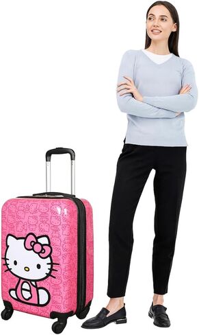 حقيبة سفر بايوورلد هالو كيتي باللون الوردي مقاس 20 بوصة للكبار مصنوعة من مادة أكريلونتريل بوتادين ستايرين in Kuwait