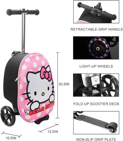 حقيبة Bioworld Hello Kitty للأطفال 2 في 1 (18 بوصة) ومجموعة سكوتر in Kuwait