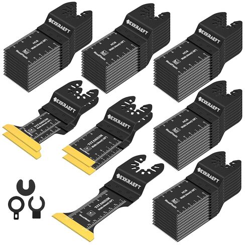 136 PCS شفرة الأدوات المتذبذبة ، مجموعات شفرات الأدوات متعددة الأدوات مع ورق الصنفرة ، قوس حافة ويتانيوم ، شفرات المنشار المتأرجحة للمعادن الخشبية ، شفرات متعددة الأدوات العالمية FIT Dewalt ، Milwaukee ، Ryobi in Kuwait
