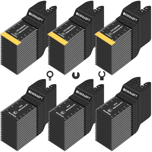 136 PCS شفرة الأدوات المتذبذبة ، مجموعات شفرات الأدوات متعددة الأدوات مع ورق الصنفرة ، قوس حافة ويتانيوم ، شفرات المنشار المتأرجحة للمعادن الخشبية ، شفرات متعددة الأدوات العالمية FIT Dewalt ، Milwaukee ، Ryobi in Kuwait