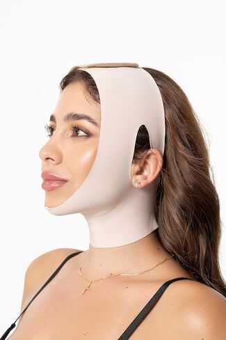 Sonryse MAC31VE Post Surgery Chin Lift After Lipo Compression Garment Strap Mentonera Post Quirrgica Facial Beige Medium in Kuwait
