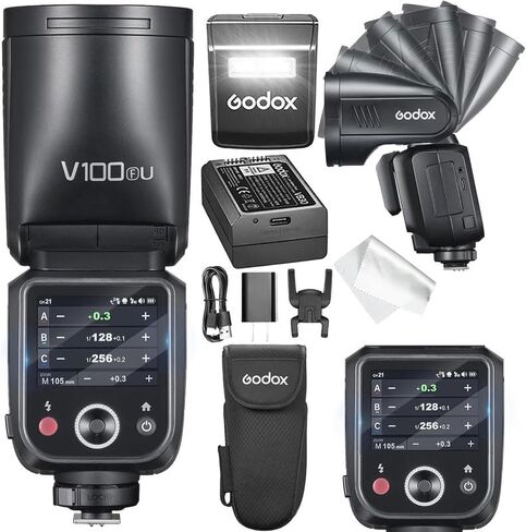 GODOX V100 C GODOX Flash for Canon – Touchscreen Control 100W TTL Camera Flash GODOX V1 for Canon Upgraded 70 Full Power Consecutive Flashes Camera Flash for Canon 5D Mark IV/Canon RP/Canon M50/etc in Saudi Arabia