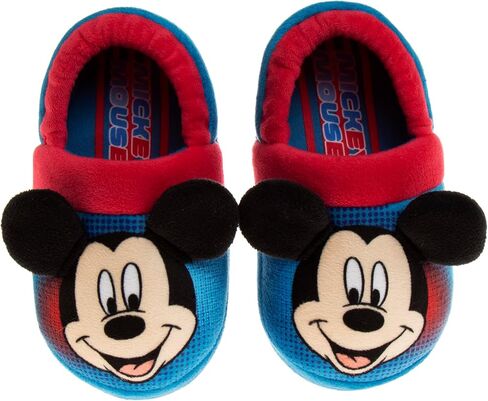 Disney Boys’ Mickey Mouse Cozy Plush Fuzzy Non-Slip Non-Skid Slippers for Boys (Toddler/Little Kid) in Kuwait