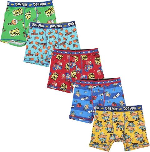 Bioworld Dog Man All-Over Character Print Boy's 5-Pack Boxer Briefs in Saudi Arabia