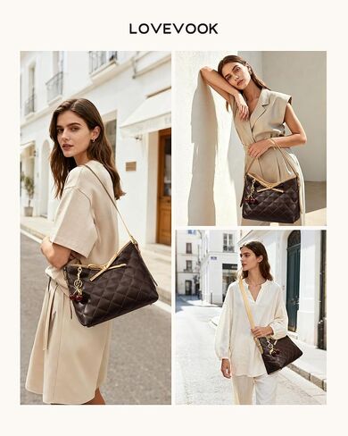 LOVEVOOK Purses for Women Soft Leather Hobo Handbags Quilted Crossbody Bag Designer Carteras Para Mujer Bucket Purse in Kuwait