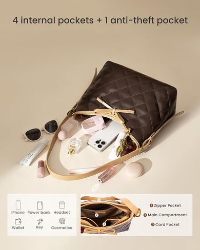 LOVEVOOK Purses for Women Soft Leather Hobo Handbags Quilted Crossbody Bag Designer Carteras Para Mujer Bucket Purse in Kuwait