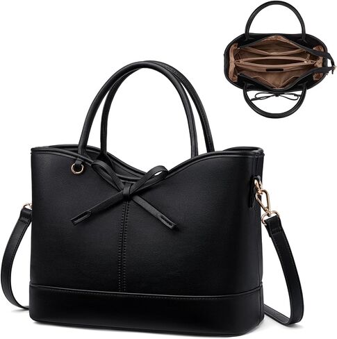 LOVEVOOK Purses and Handbags,PU Leather Purse for women with Zipper,Cute Bow Satchel Top Handle Bags for Ladies in Kuwait