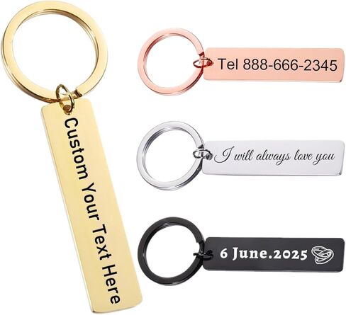 FKF Custom Double Side Keychain, Personalized Engraved Name/Text Key Chain, Customized Keychains Gift for Boyfriend in Saudi Arabia