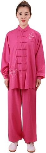 زي الكونغ فو النسائي من القطن والكتان تاي تشي البدلة النسائية الكونغ فو وشو فنون الدفاع عن النفس زي الأداء سترة السراويل in Kuwait