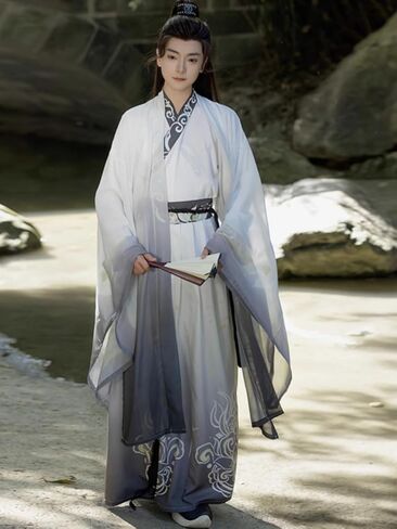 Hanfu Wei and Jin Ancient Clothing Chinese Style Waist Length Unisex Versatile Daily Wear in Saudi Arabia