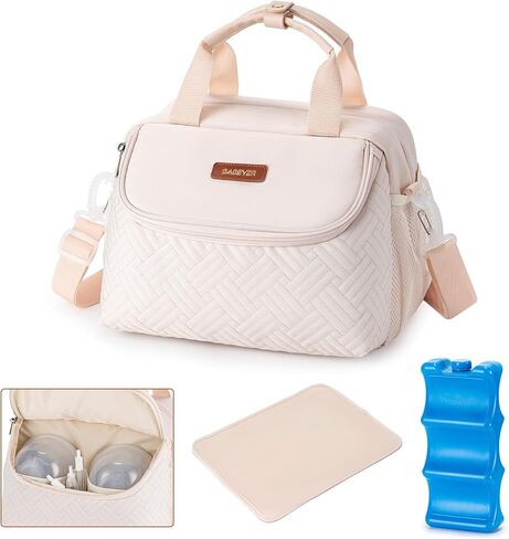 Baby Bottle Cooler Bag with Ice Pack, Breastmilk Cooler Bag Fits 6 Baby Bottle Up to 9 Oz, Insulated Bottle Bag with Should Straps for Travel & Work, Black in Saudi Arabia