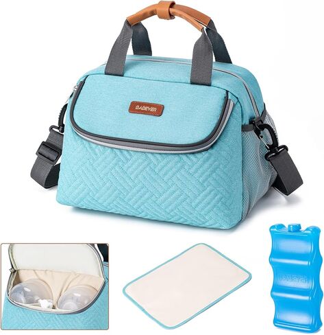 Baby Bottle Cooler Bag with Ice Pack, Breastmilk Cooler Bag Fits 6 Baby Bottle Up to 9 Oz, Insulated Bottle Bag with Should Straps for Travel & Work, Black in Saudi Arabia