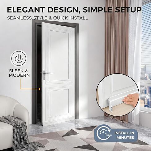 2 Pack Door Draft Stopper for Bottom of Door, 39" Silicone Weather Stripping Door Seal Strip, Self Adhesive Door Sweep Noise and Dust Blocker, Energy Saving Under Door Draft Blocker for Home & Garage in Saudi Arabia