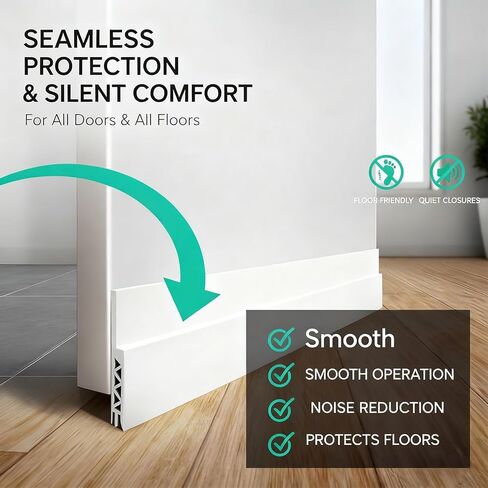 2 Pack Door Draft Stopper for Bottom of Door, 39" Silicone Weather Stripping Door Seal Strip, Self Adhesive Door Sweep Noise and Dust Blocker, Energy Saving Under Door Draft Blocker for Home & Garage in Saudi Arabia