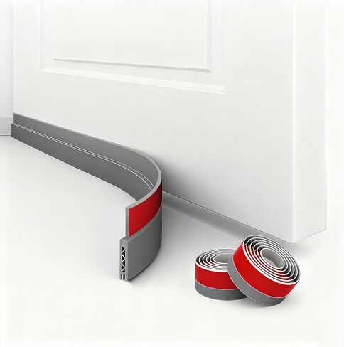 2 Pack Door Draft Stopper for Bottom of Door, 39" Silicone Weather Stripping Door Seal Strip, Self Adhesive Door Sweep Noise and Dust Blocker, Energy Saving Under Door Draft Blocker for Home & Garage in Saudi Arabia