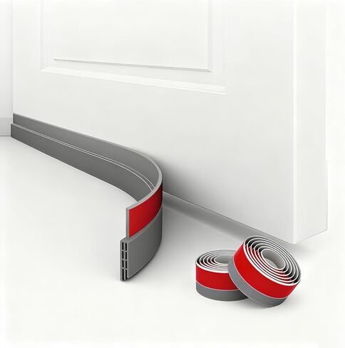 2 Pack Door Draft Stopper for Bottom of Door, 39" Silicone Weather Stripping Door Seal Strip, Self Adhesive Door Sweep Noise and Dust Blocker, Energy Saving Under Door Draft Blocker for Home & Garage in Saudi Arabia