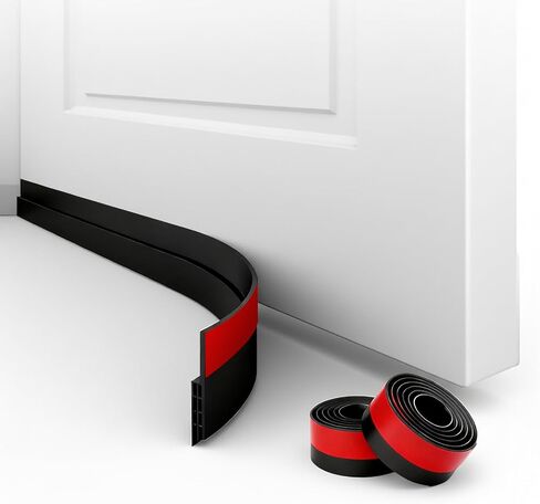 2 Pack Door Draft Stopper for Bottom of Door, 39" Silicone Weather Stripping Door Seal Strip, Self Adhesive Door Sweep Noise and Dust Blocker, Energy Saving Under Door Draft Blocker for Home & Garage in Saudi Arabia