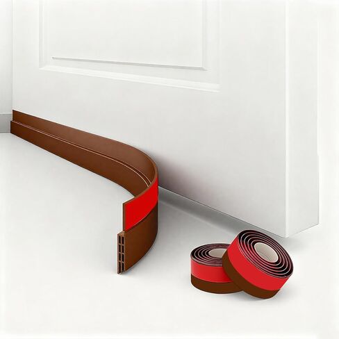 2 Pack Door Draft Stopper for Bottom of Door, 39" Silicone Weather Stripping Door Seal Strip, Self Adhesive Door Sweep Noise and Dust Blocker, Energy Saving Under Door Draft Blocker for Home & Garage in Saudi Arabia