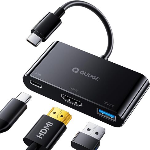 QUUGE USB C Hub with 4K HDMI, 5 in 1 USB C to HDMI Multiport Adapter 5Gbps, 100W Power Delivery, 3 USB3.0 Data Ports, USB C Dongle for MacBook Pro/Air, iPad Pro, iMac, iPhone 15 Pro, XPS, Thinkpad in Saudi Arabia